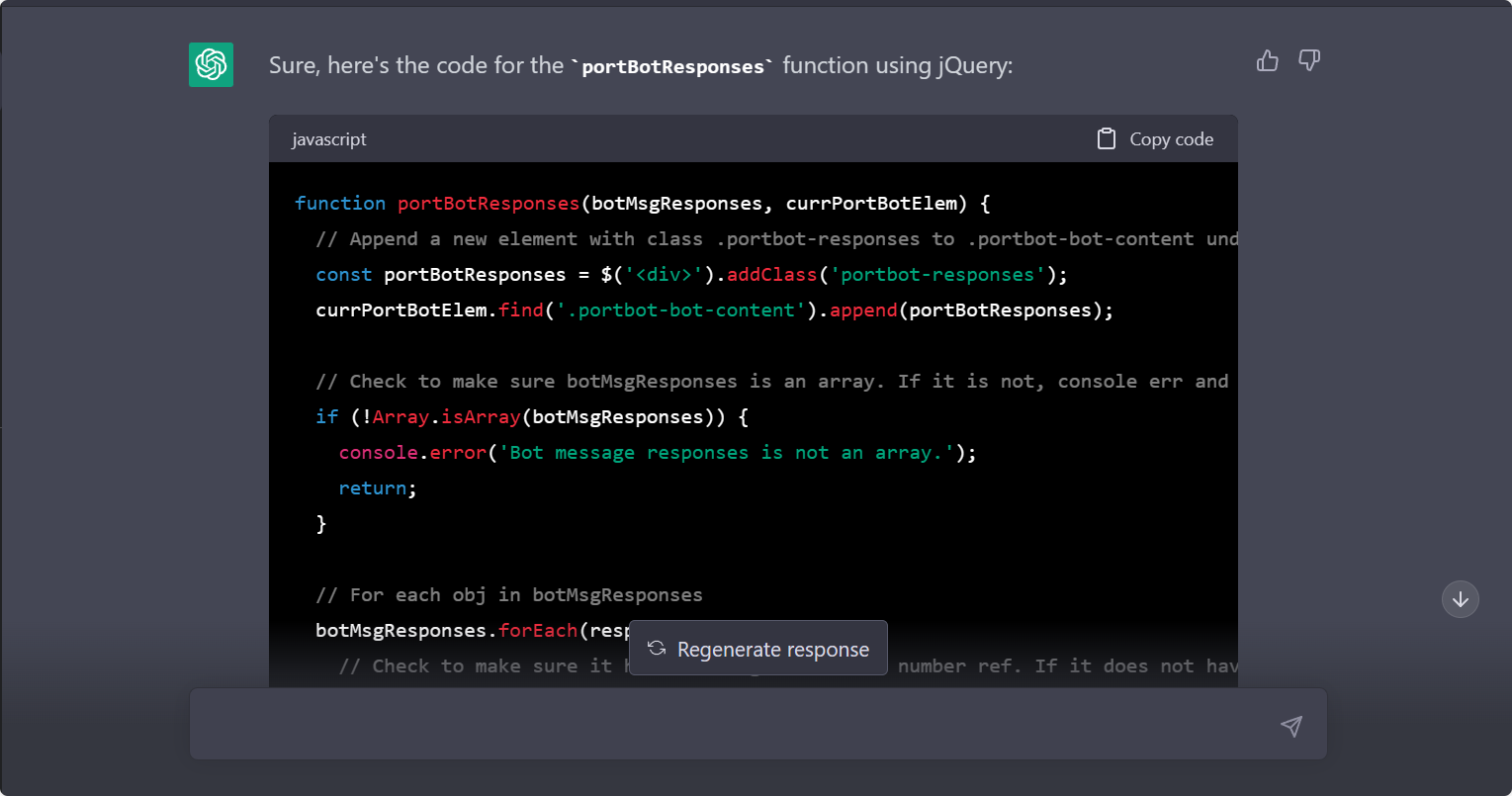 Code generated by ChatGPT.